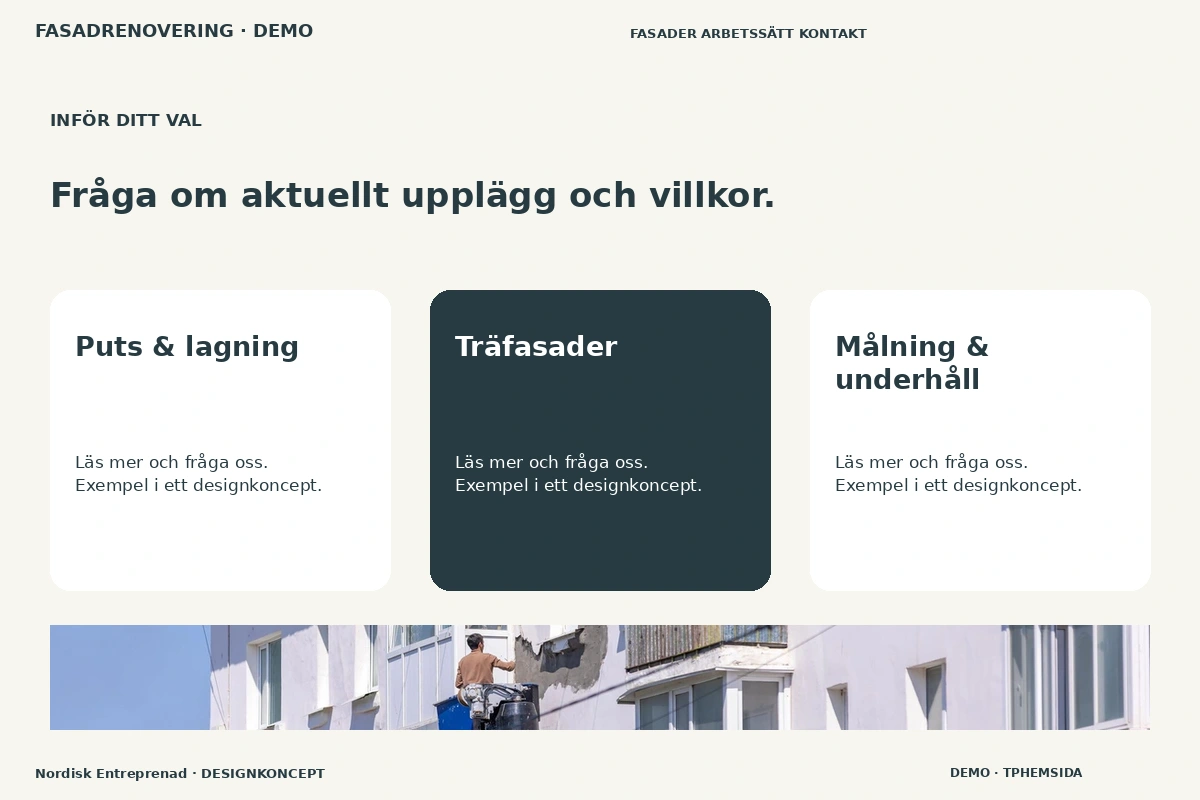 Nordisk Entreprenad – Alternativ & villkor för fasadrenovering