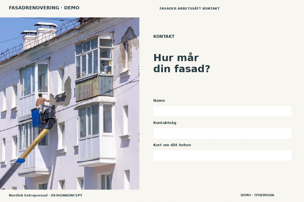 Nordisk Entreprenad – Kontakt för fasadrenovering