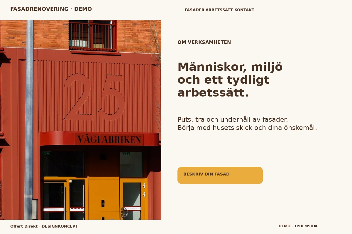Offert Direkt – Om verksamheten för fasadrenovering