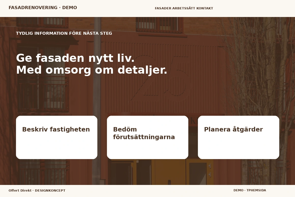 Offert Direkt – Inför ditt val för fasadrenovering