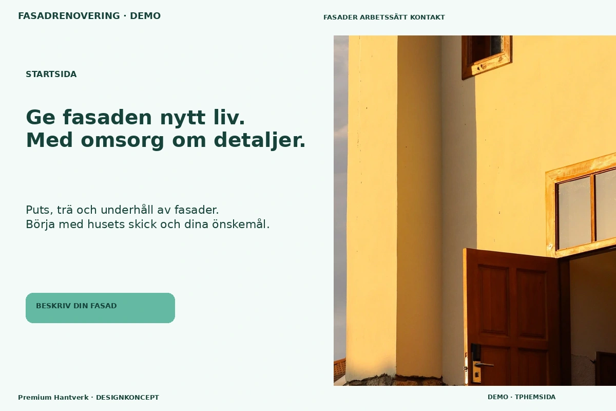 Premium Hantverk – Startsida för fasadrenovering