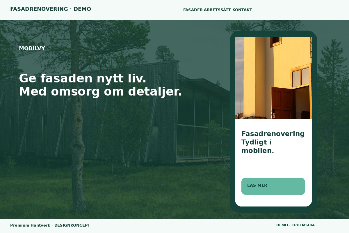 Premium Hantverk – Mobilvy för fasadrenovering