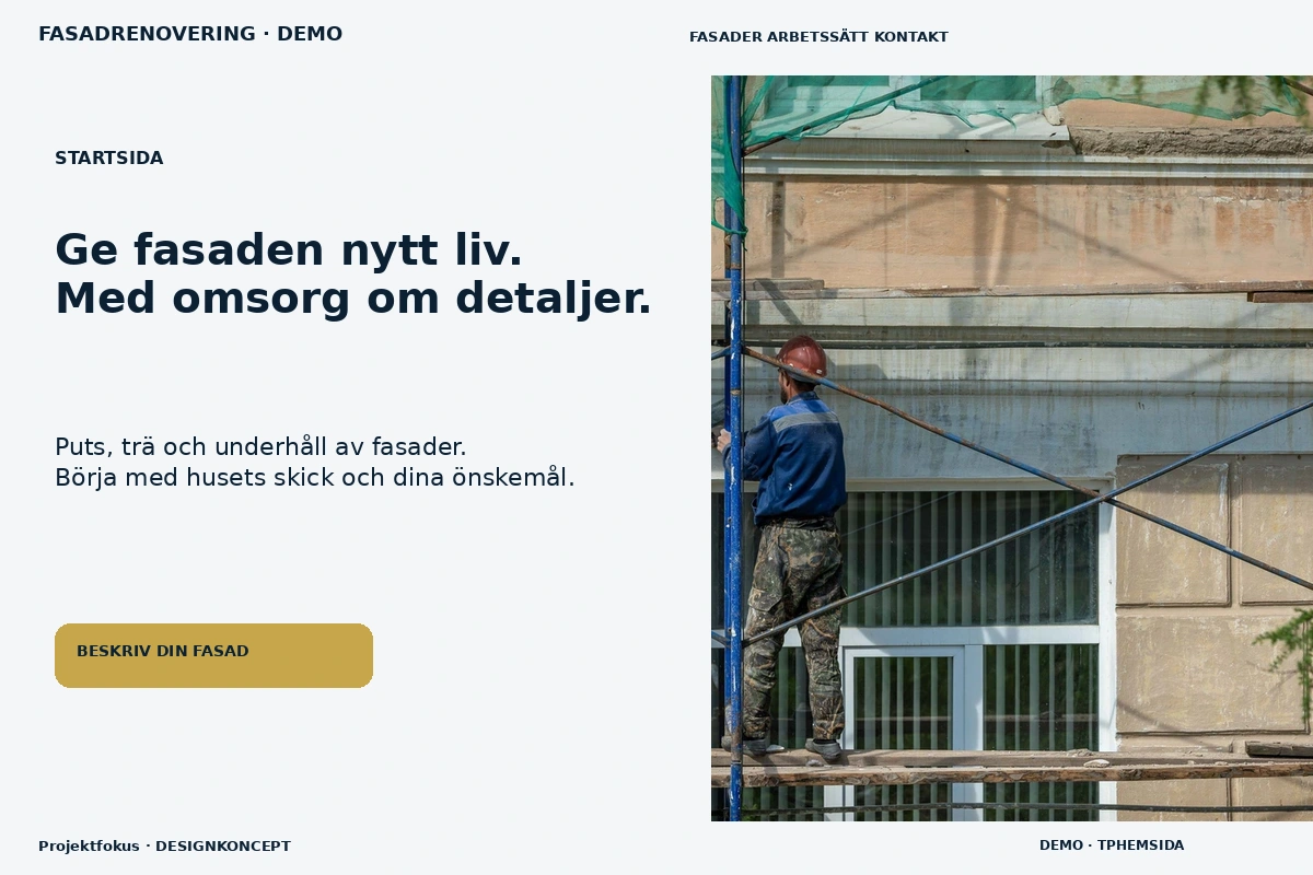 Projektfokus – Startsida för fasadrenovering