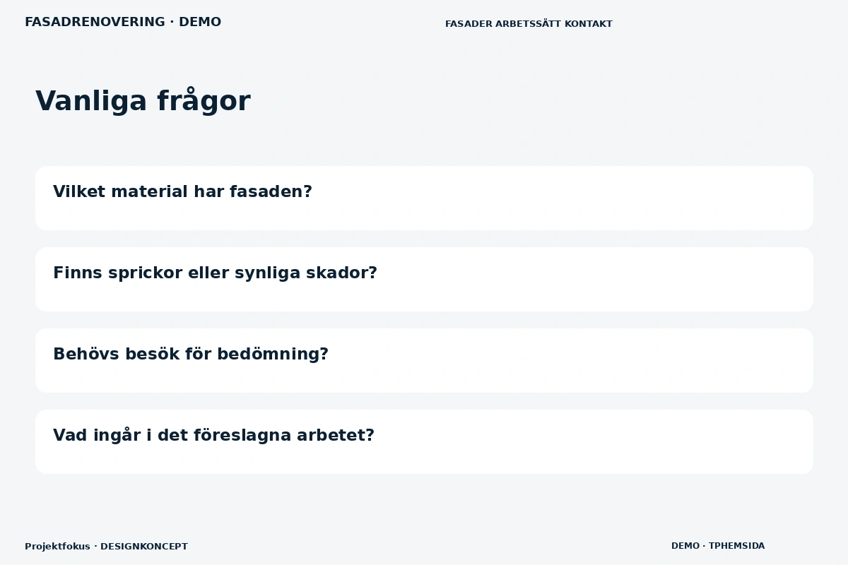 Projektfokus – Vanliga frågor för fasadrenovering