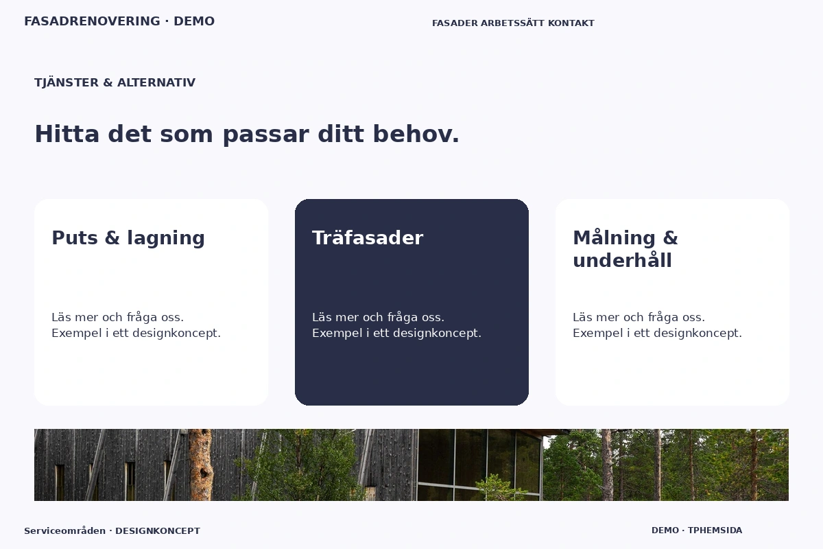 Serviceområden – Tjänster & alternativ för fasadrenovering