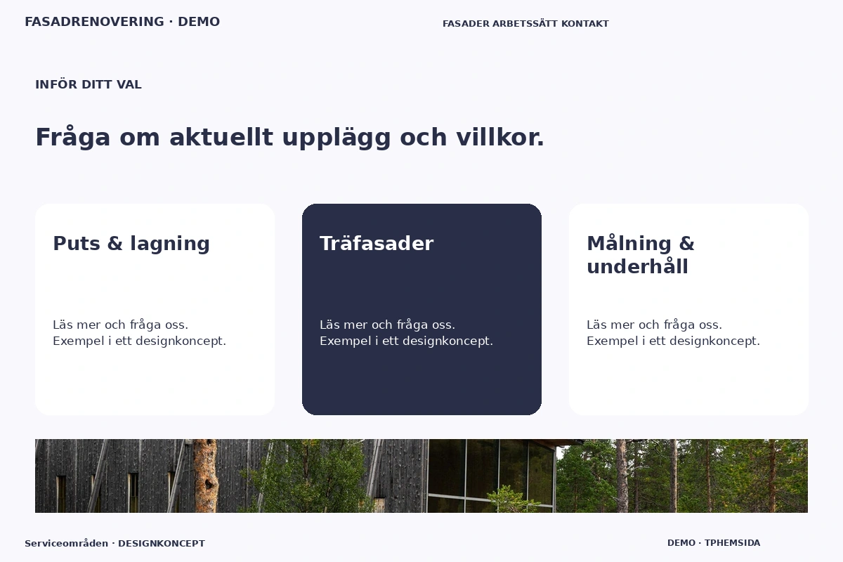 Serviceområden – Alternativ & villkor för fasadrenovering