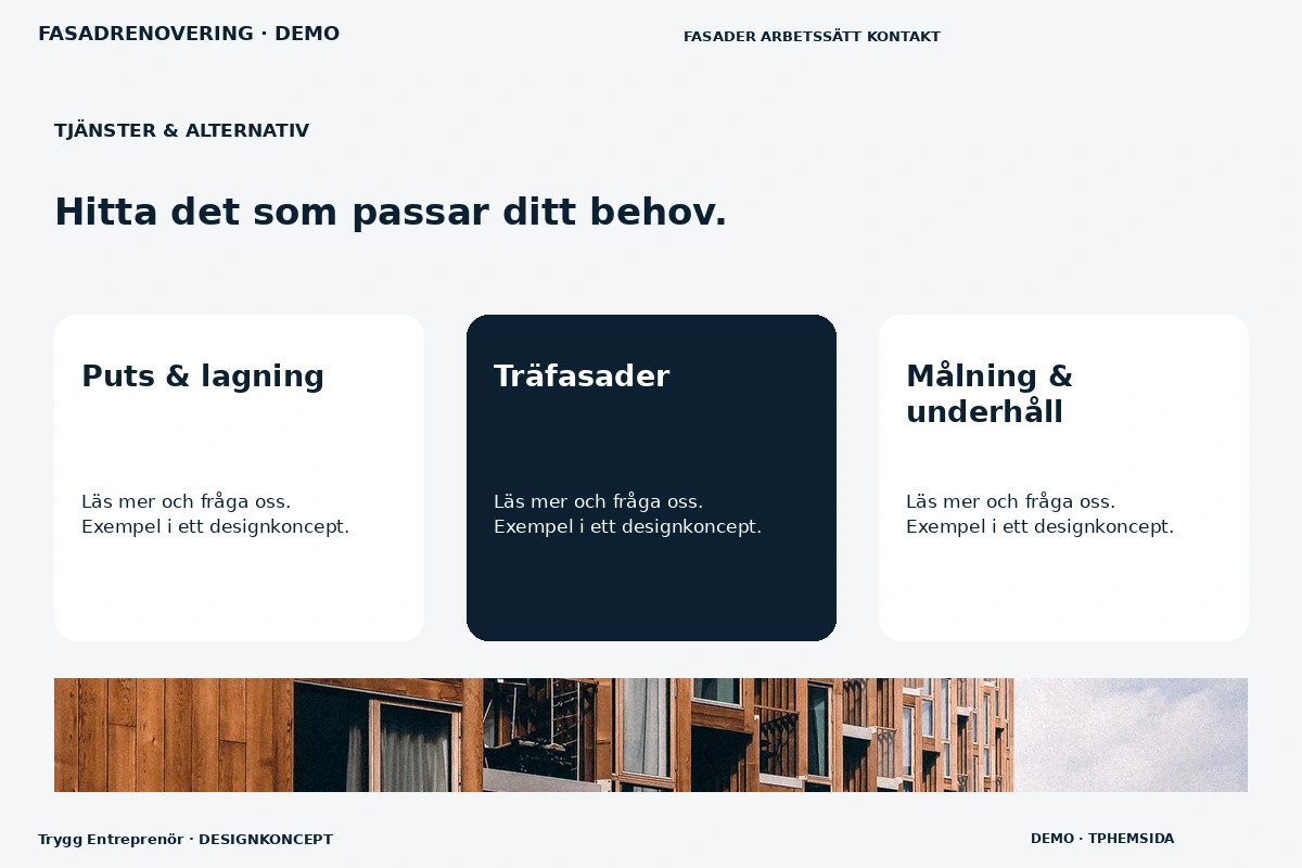 Trygg Entreprenör – Tjänster & alternativ för fasadrenovering