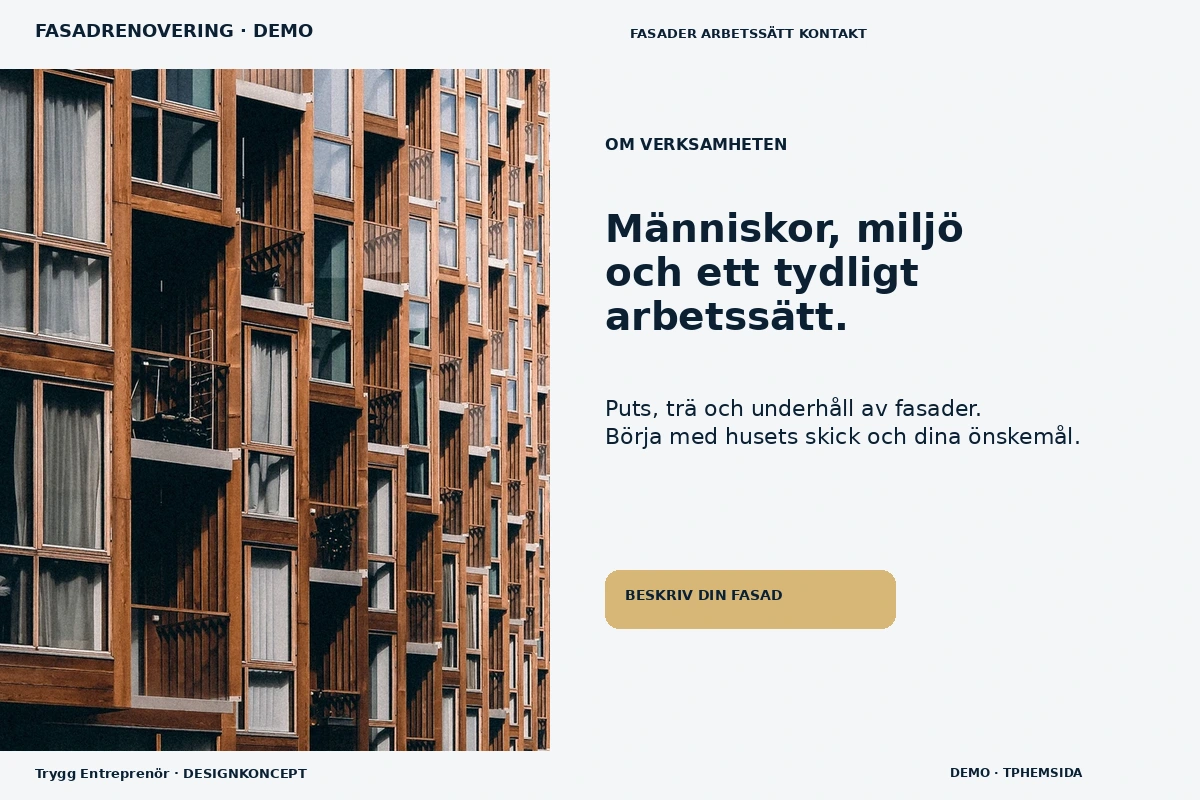 Trygg Entreprenör – Om verksamheten för fasadrenovering