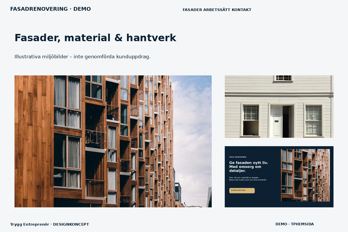 Trygg Entreprenör – Fasader, material & hantverk för fasadrenovering