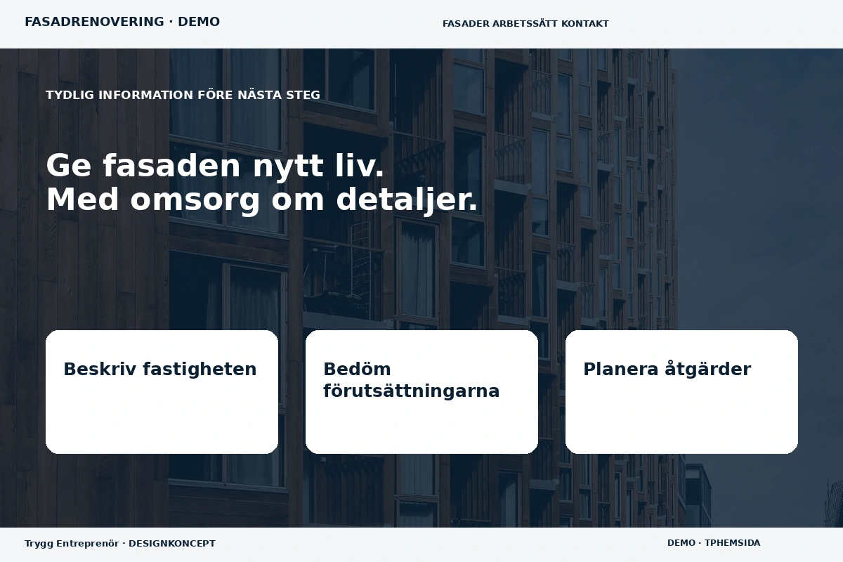 Trygg Entreprenör – Inför ditt val för fasadrenovering