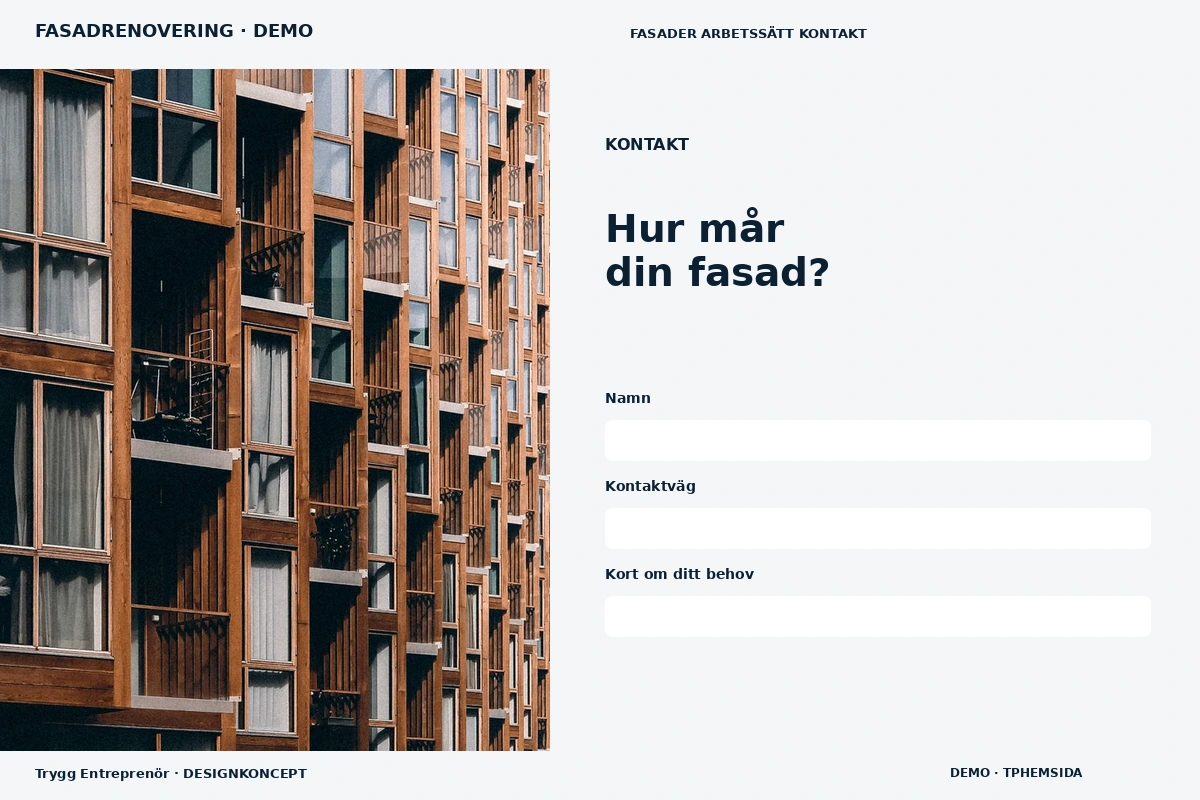 Trygg Entreprenör – Kontakt för fasadrenovering