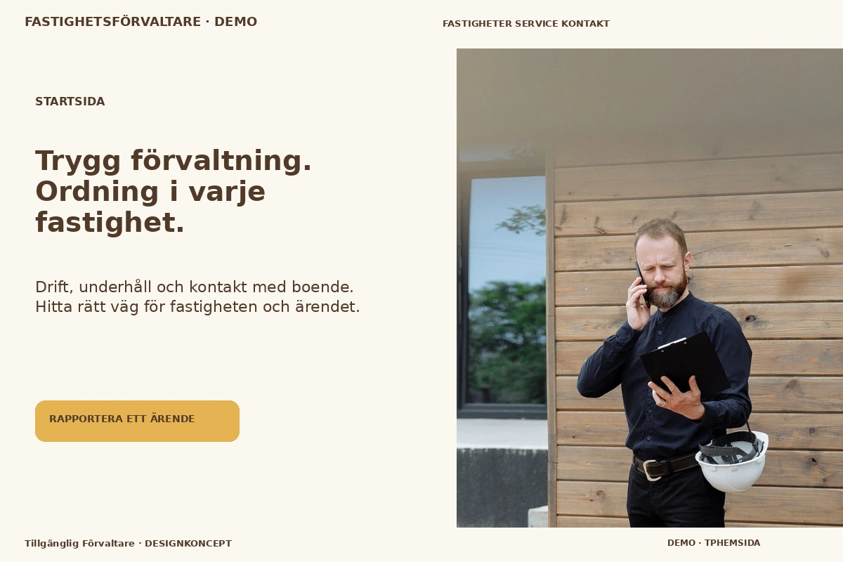 Tillgänglig Förvaltare – Startsida för fastighetsförvaltare