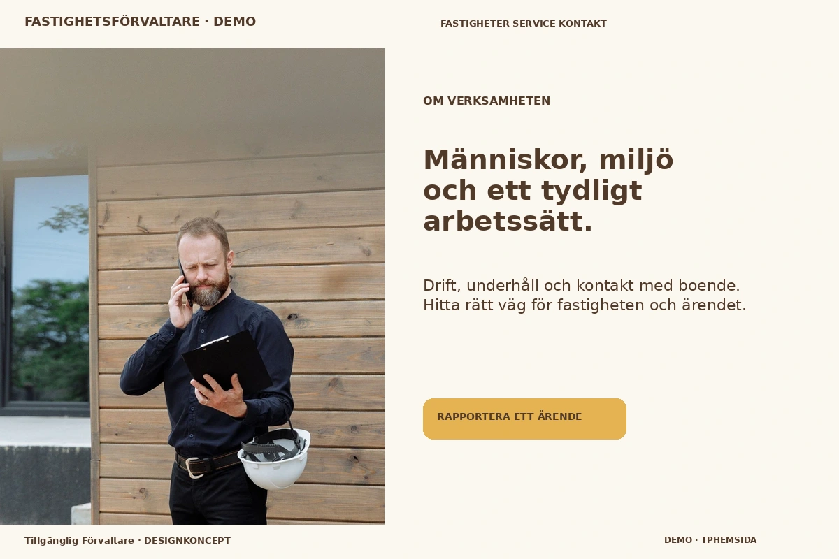 Tillgänglig Förvaltare – Om verksamheten för fastighetsförvaltare