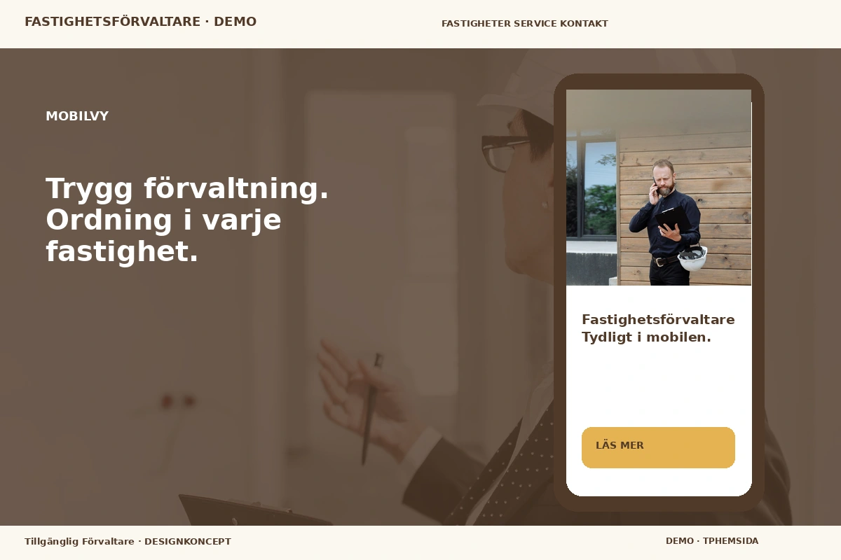 Tillgänglig Förvaltare – Mobilvy för fastighetsförvaltare