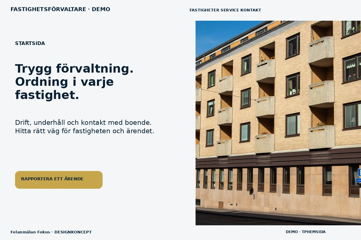 Felanmälan Fokus – Startsida för fastighetsförvaltare