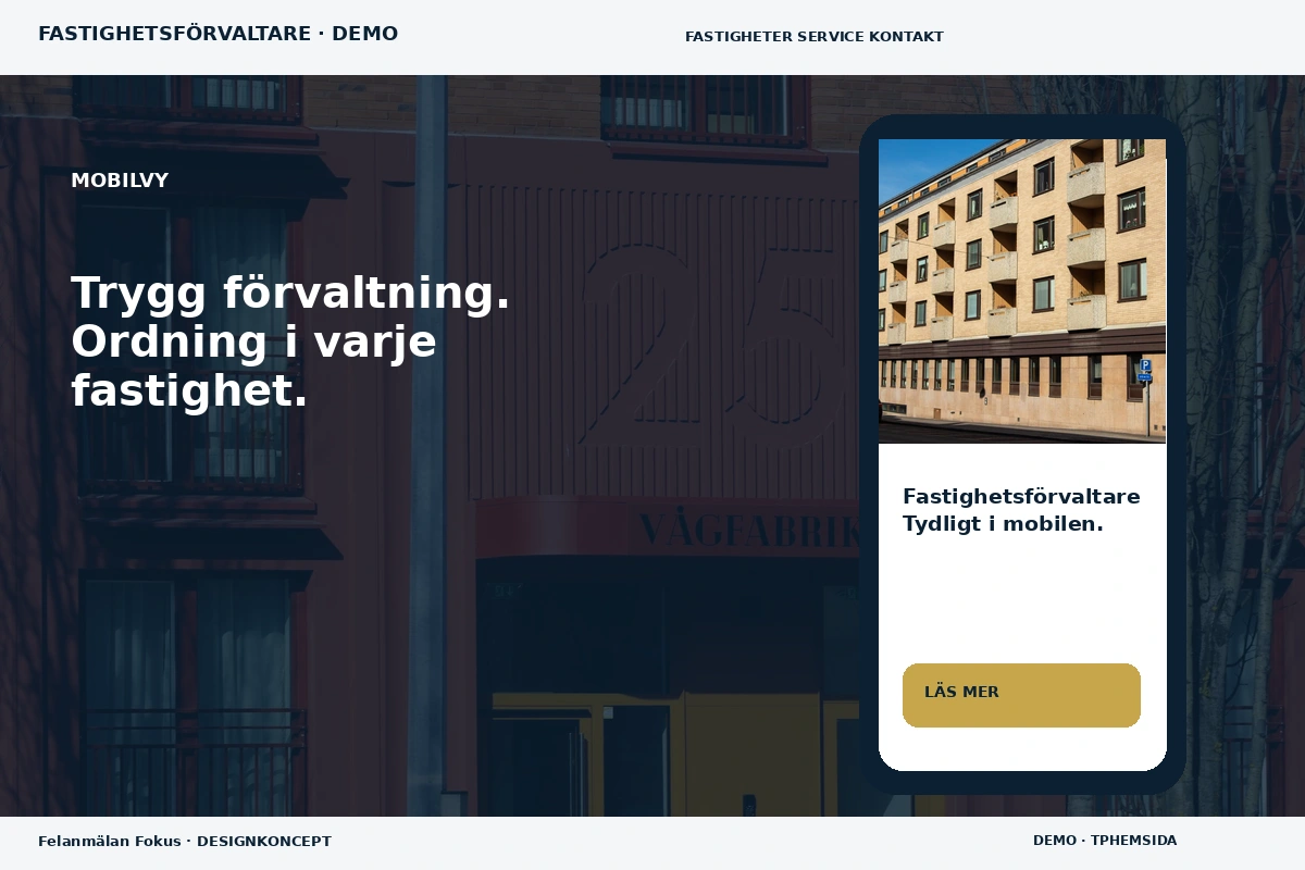 Felanmälan Fokus – Mobilvy för fastighetsförvaltare