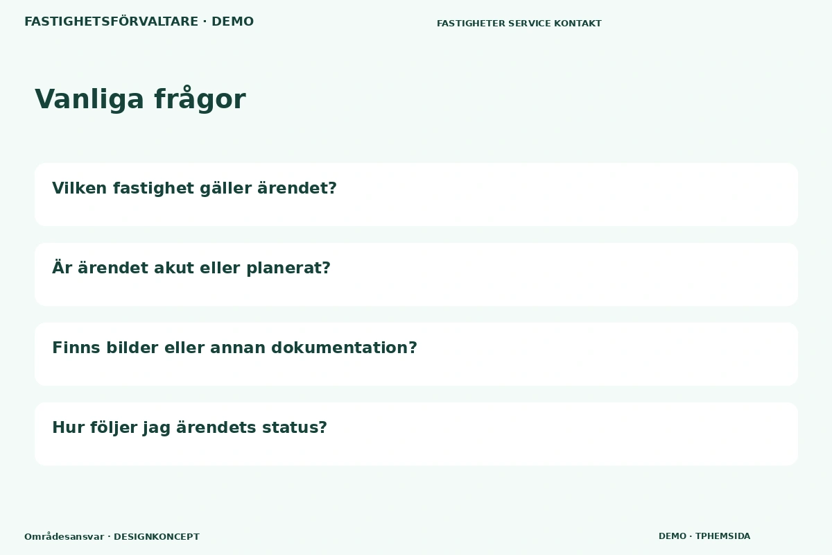 Områdesansvar – Vanliga frågor för fastighetsförvaltare