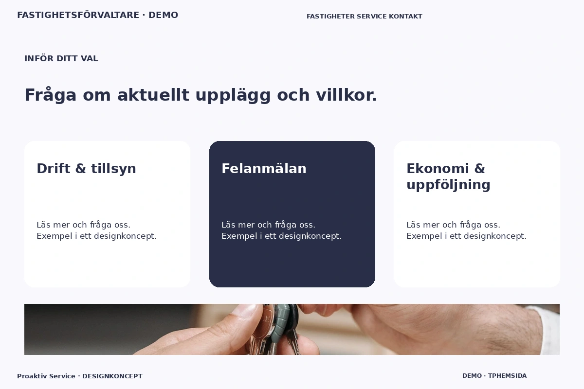 Proaktiv Service – Alternativ & villkor för fastighetsförvaltare