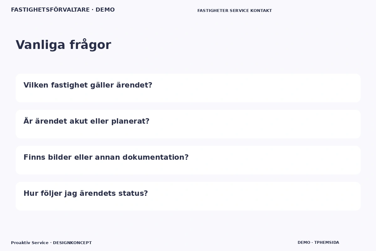 Proaktiv Service – Vanliga frågor för fastighetsförvaltare