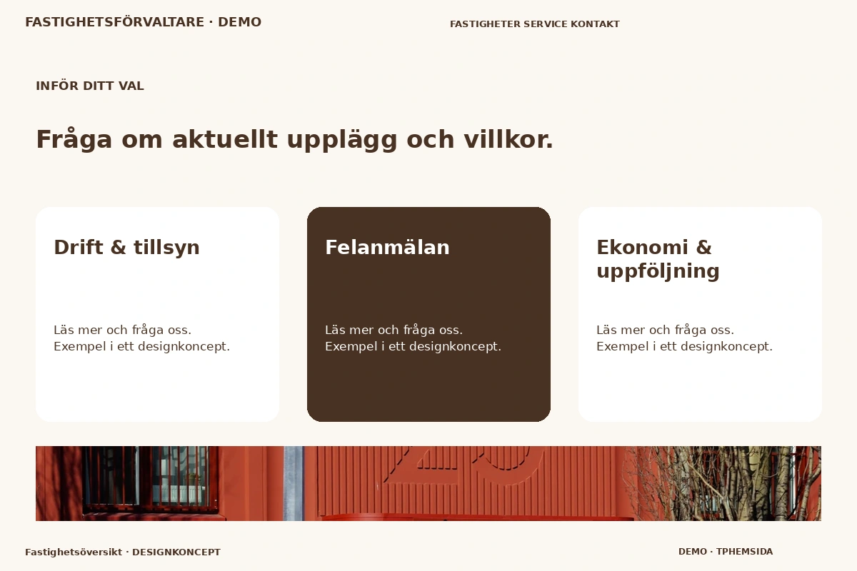 Fastighetsöversikt – Alternativ & villkor för fastighetsförvaltare
