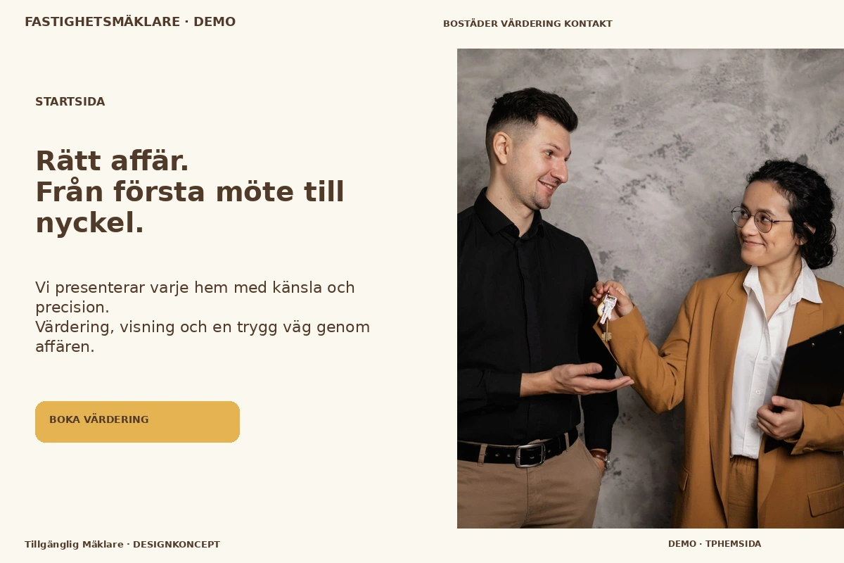 Tillgänglig Mäklare – Startsida för fastighetsmäklare