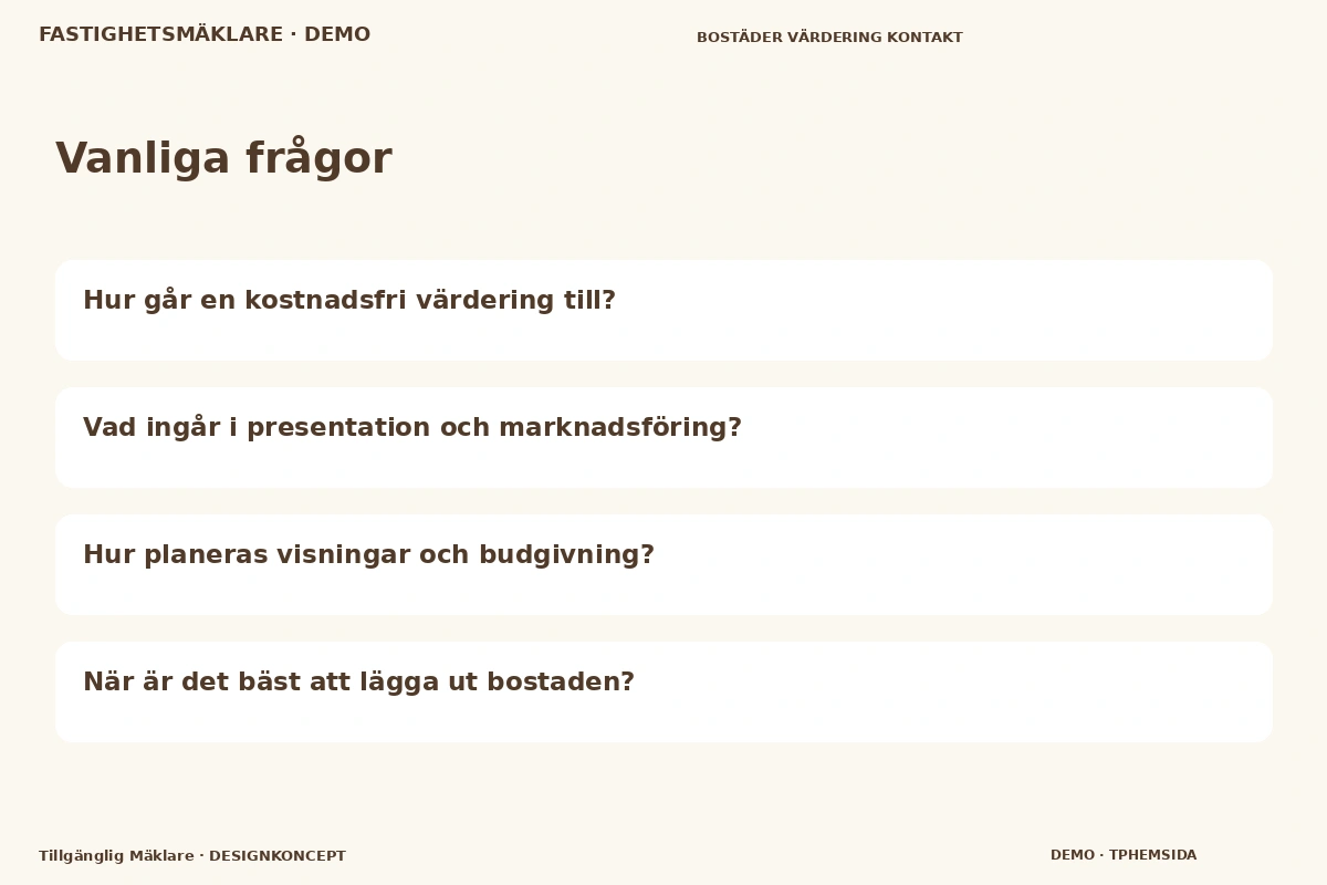 Tillgänglig Mäklare – Vanliga frågor för fastighetsmäklare