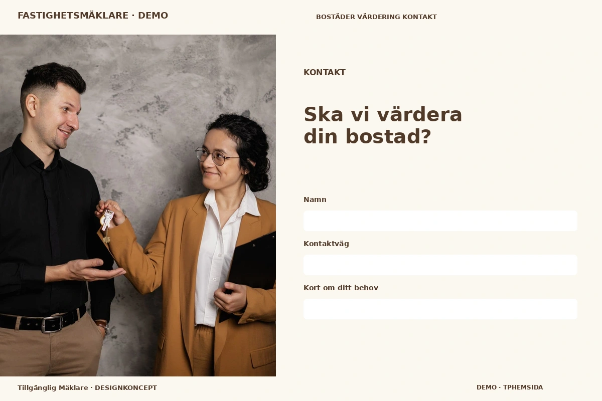 Tillgänglig Mäklare – Kontakt för fastighetsmäklare