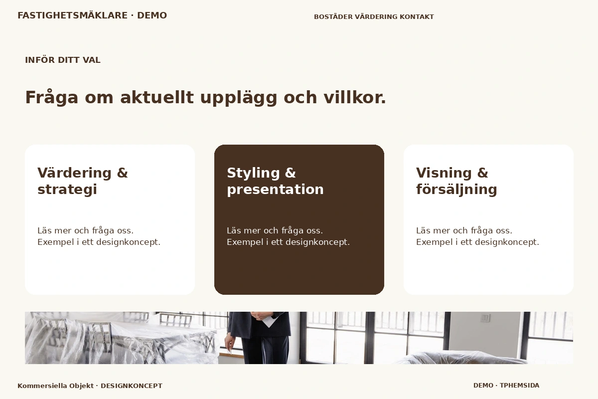 Kommersiella Objekt – Alternativ & villkor för fastighetsmäklare