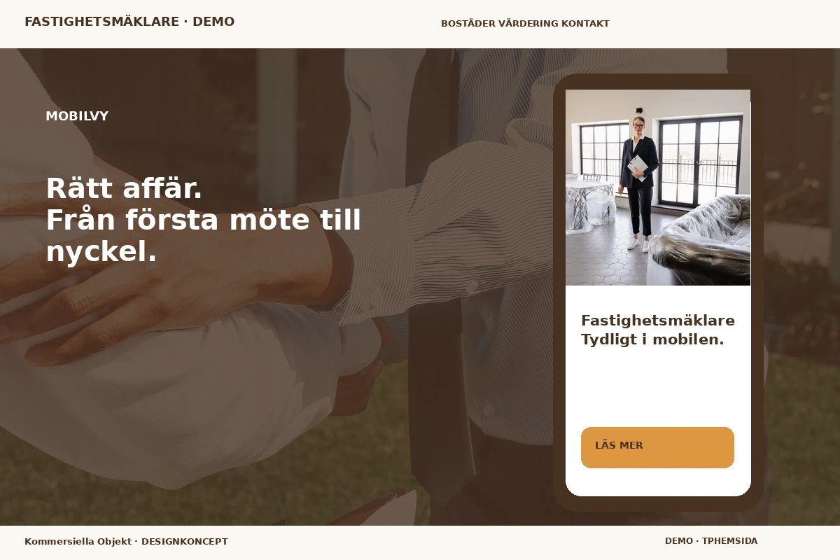 Kommersiella Objekt – Mobilvy för fastighetsmäklare