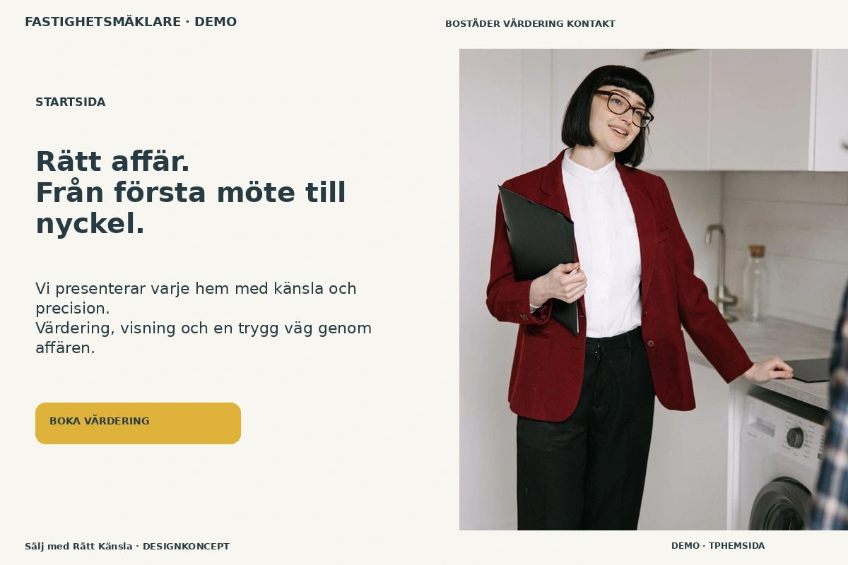 Sälj med Rätt Känsla – Startsida för fastighetsmäklare