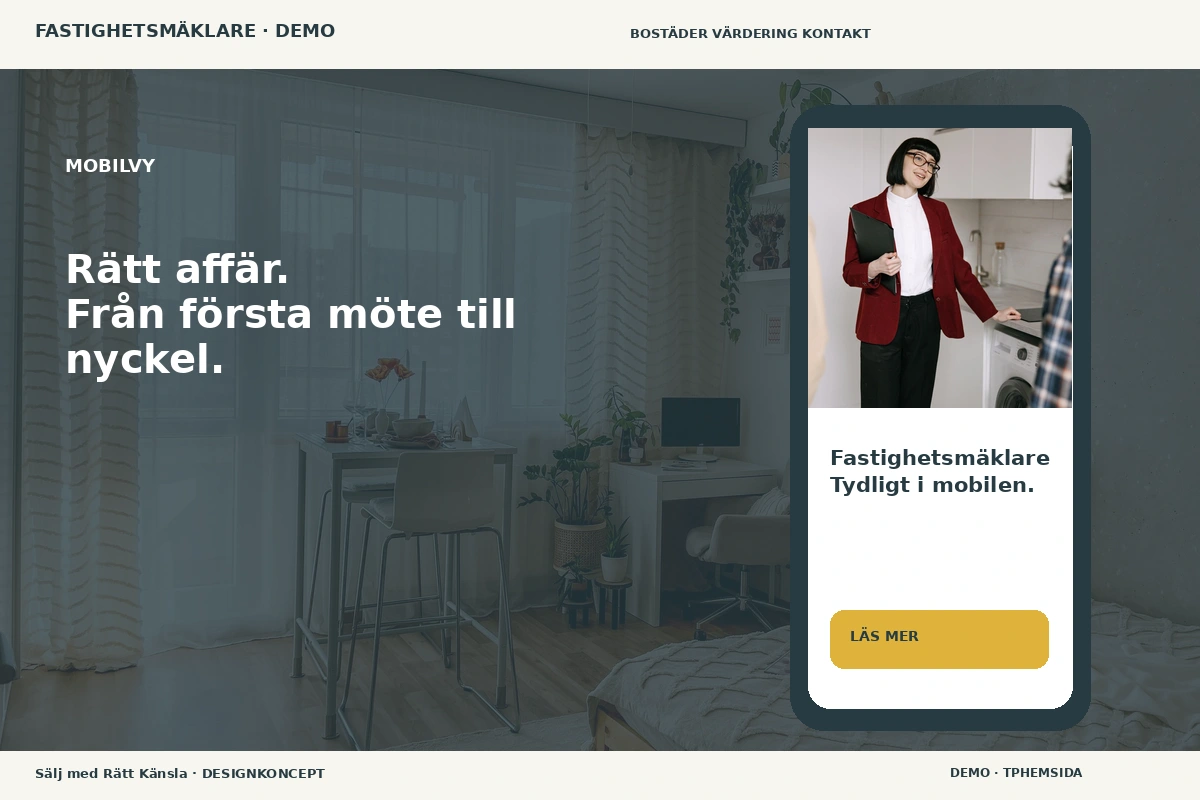 Sälj med Rätt Känsla – Mobilvy för fastighetsmäklare