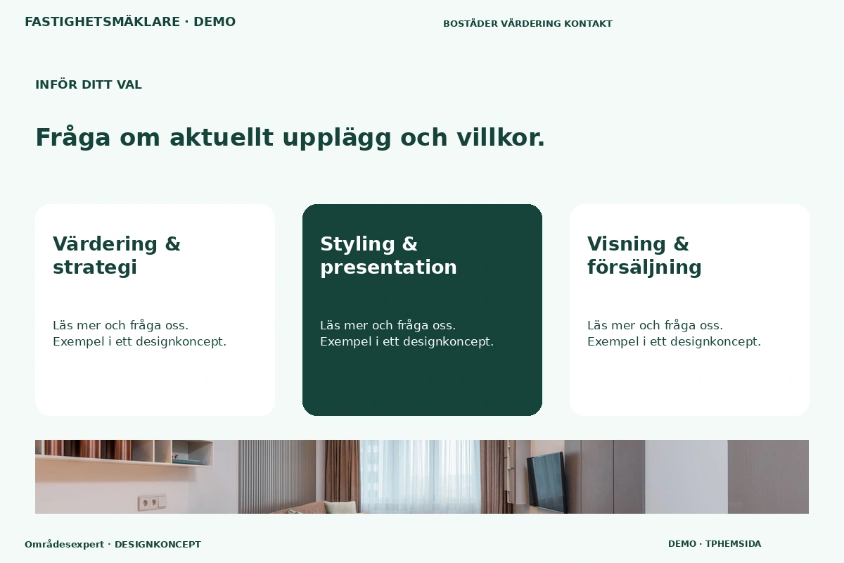 Områdesexpert – Alternativ & villkor för fastighetsmäklare