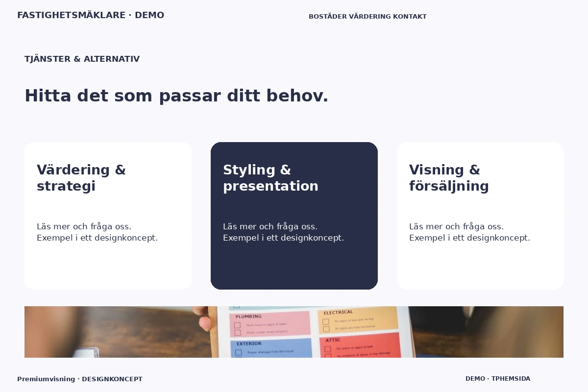 Premiumvisning – Tjänster & alternativ för fastighetsmäklare