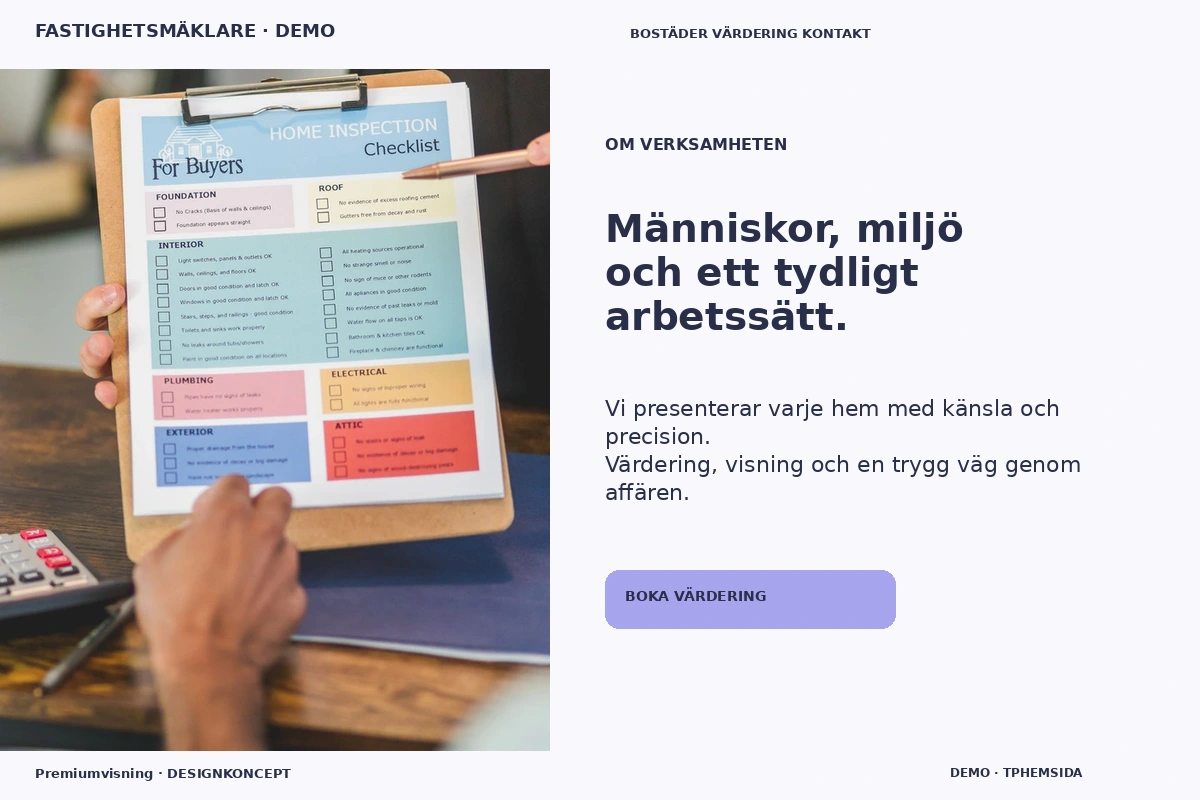 Premiumvisning – Om verksamheten för fastighetsmäklare