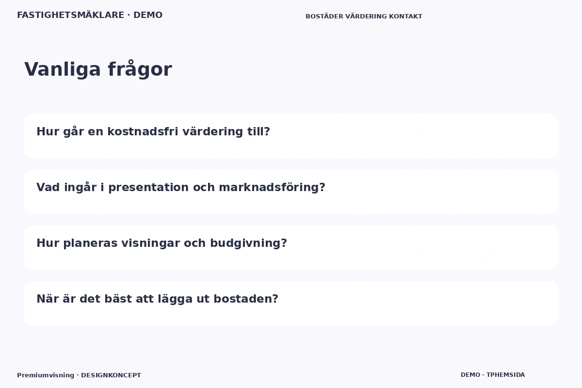 Premiumvisning – Vanliga frågor för fastighetsmäklare