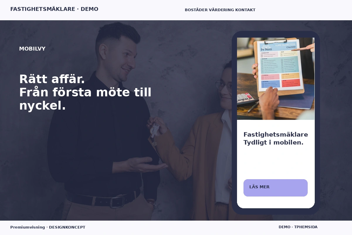 Premiumvisning – Mobilvy för fastighetsmäklare