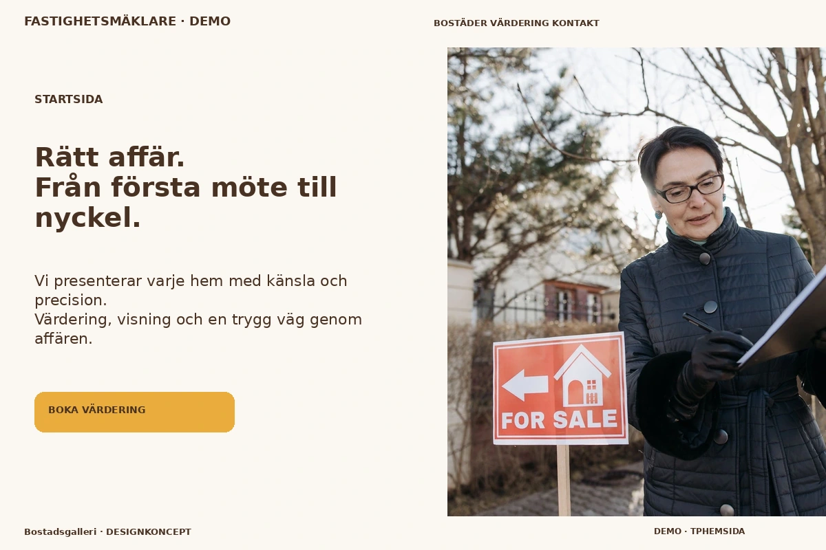 Bostadsgalleri – Startsida för fastighetsmäklare