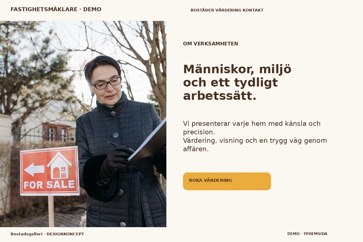 Bostadsgalleri – Om verksamheten för fastighetsmäklare