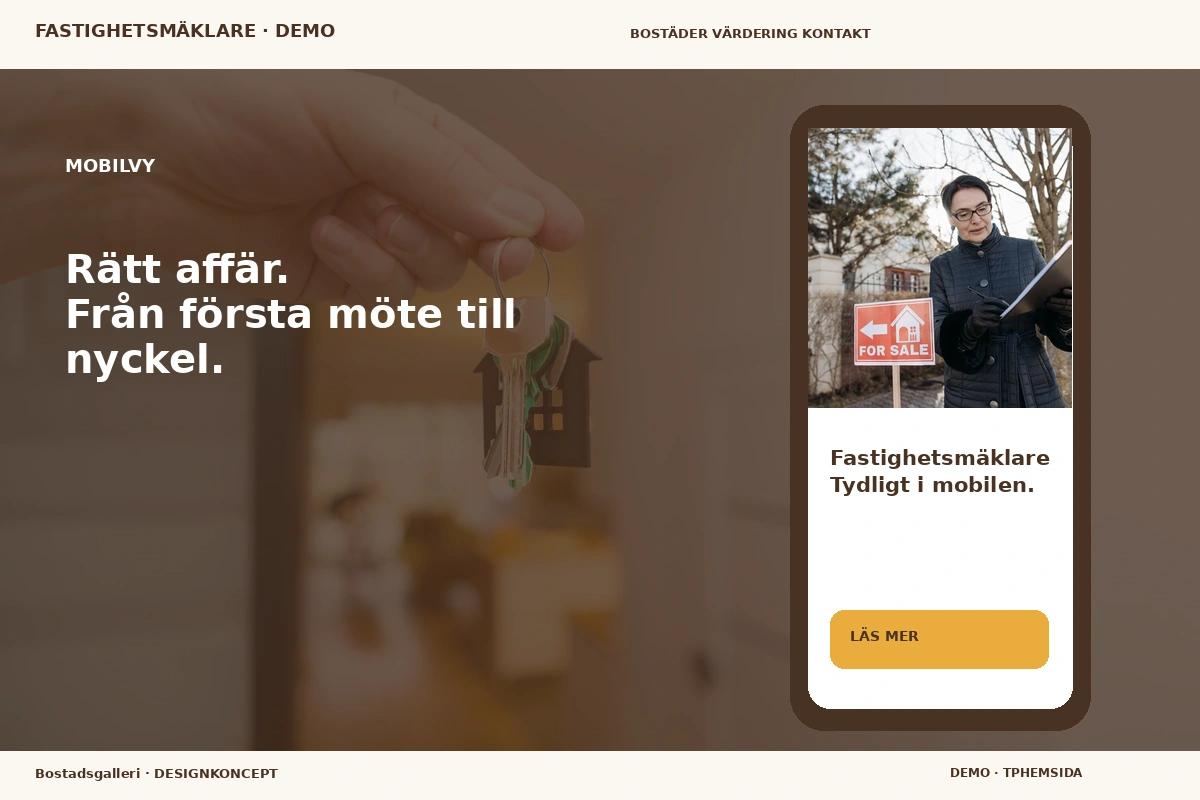 Bostadsgalleri – Mobilvy för fastighetsmäklare