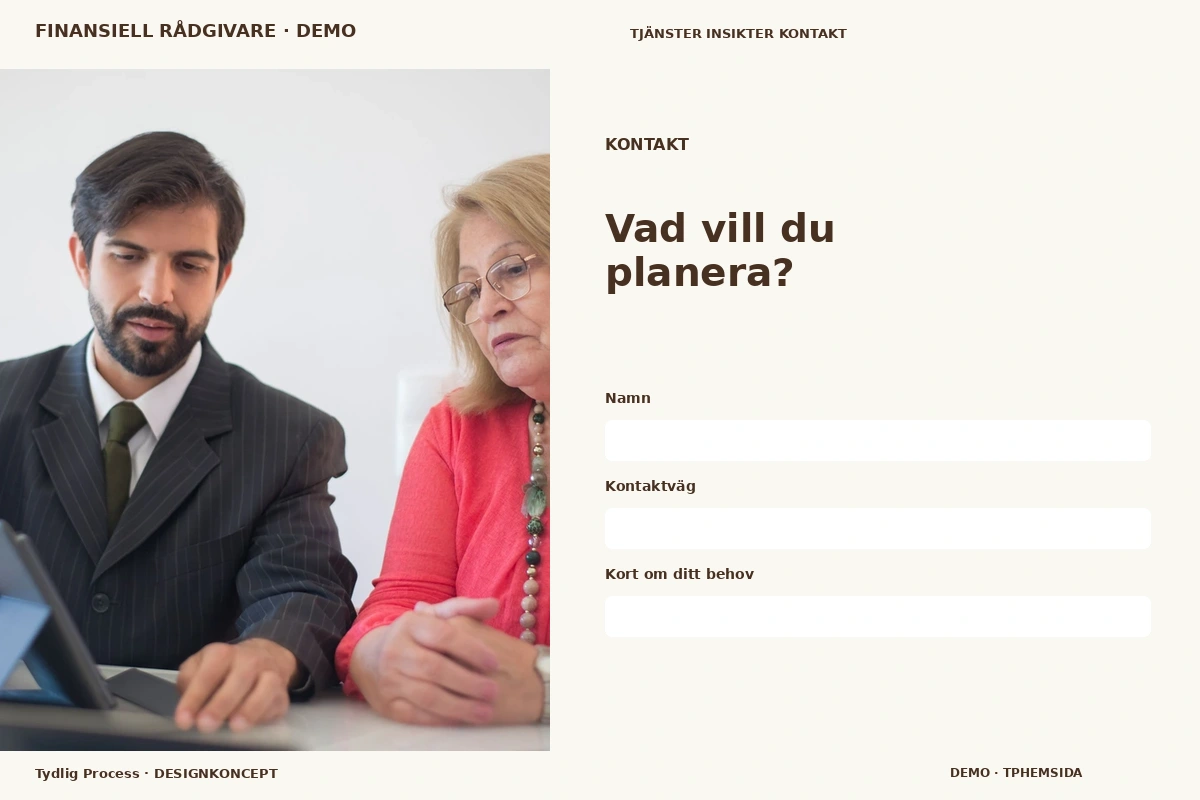 Tydlig Process – Kontakt för finansiell rådgivare