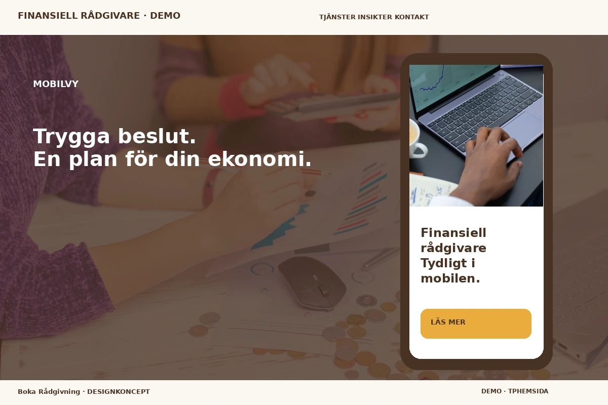 Boka Rådgivning – Mobilvy för finansiell rådgivare