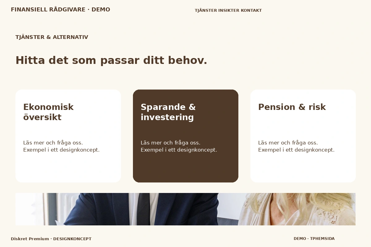 Diskret Premium – Tjänster & alternativ för finansiell rådgivare
