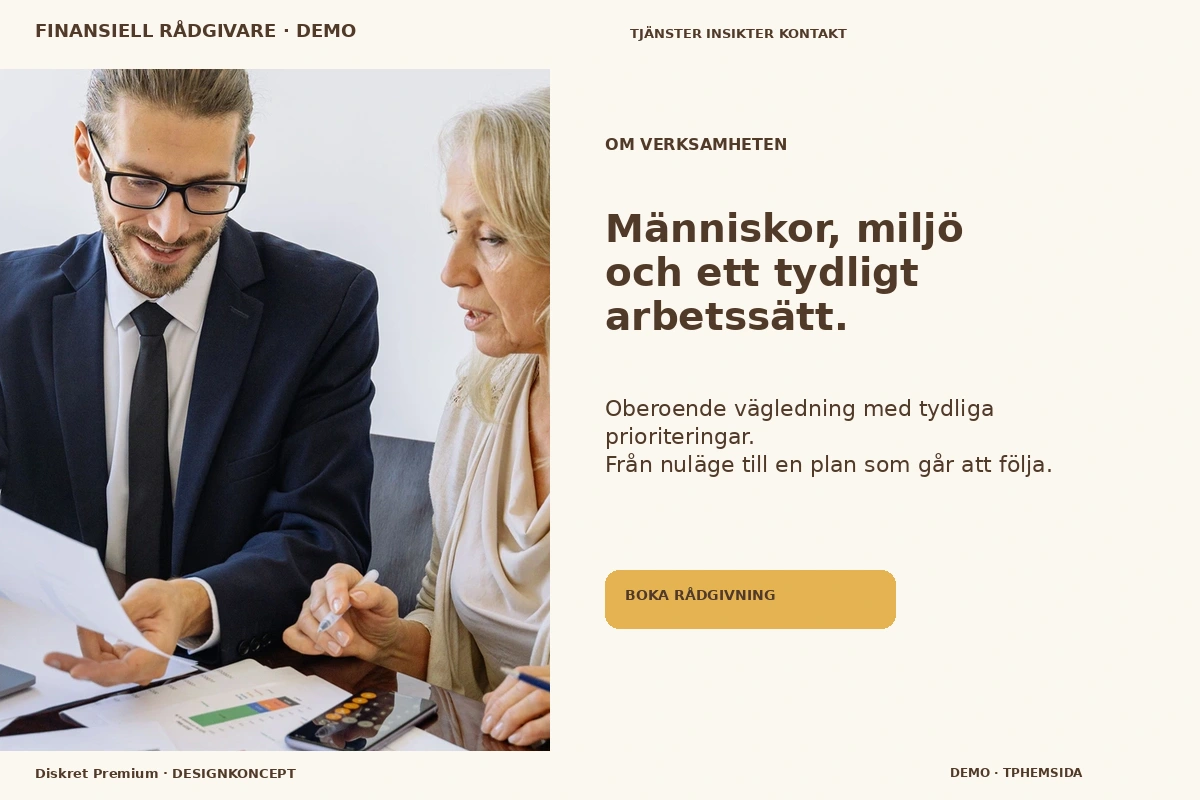 Diskret Premium – Om verksamheten för finansiell rådgivare