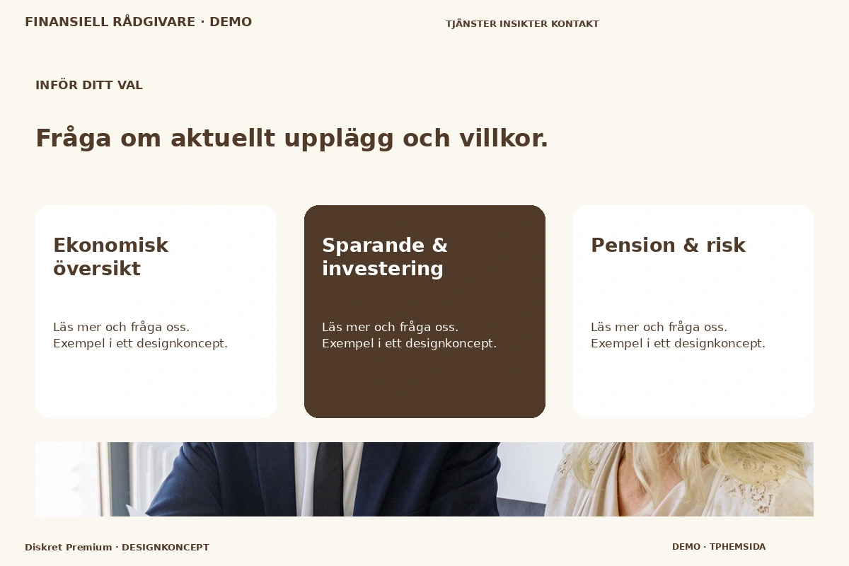 Diskret Premium – Alternativ & villkor för finansiell rådgivare