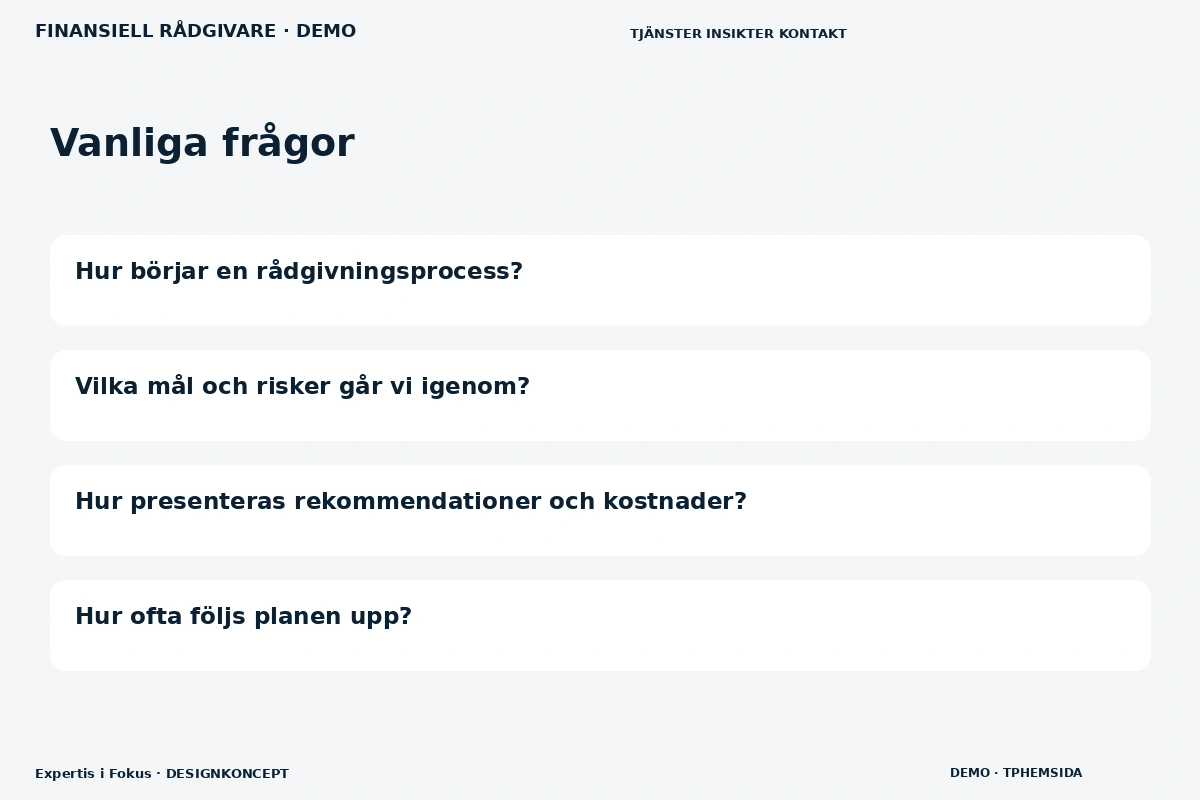 Expertis i Fokus – Vanliga frågor för finansiell rådgivare