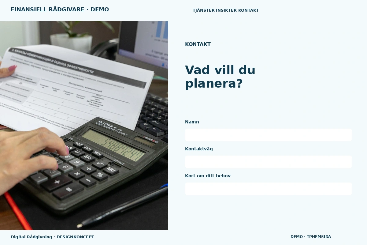 Digital Rådgivning – Kontakt för finansiell rådgivare