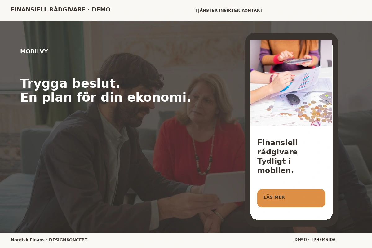 Nordisk Finans – Mobilvy för finansiell rådgivare