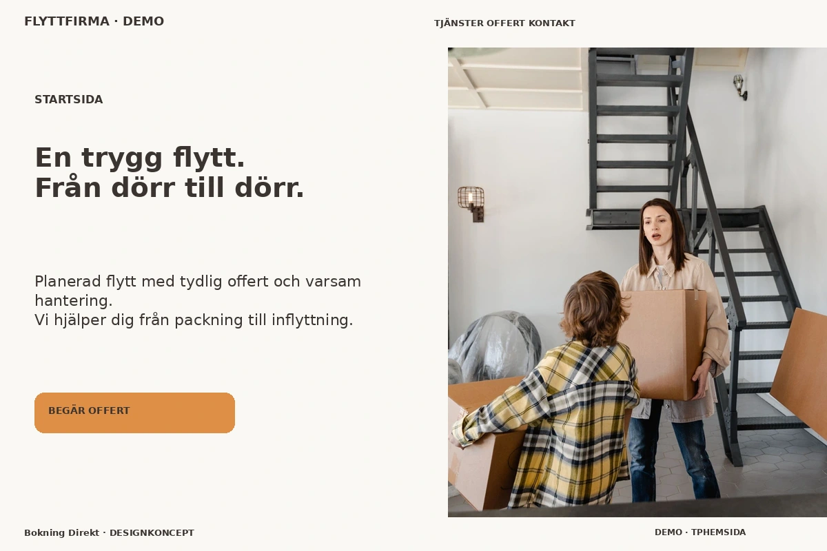 Bokning Direkt – Startsida för flyttfirma
