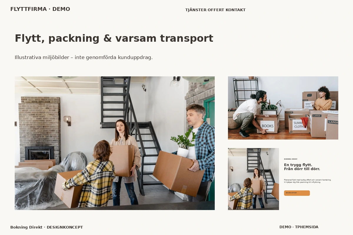 Bokning Direkt – Flytt, packning & varsam transport för flyttfirma