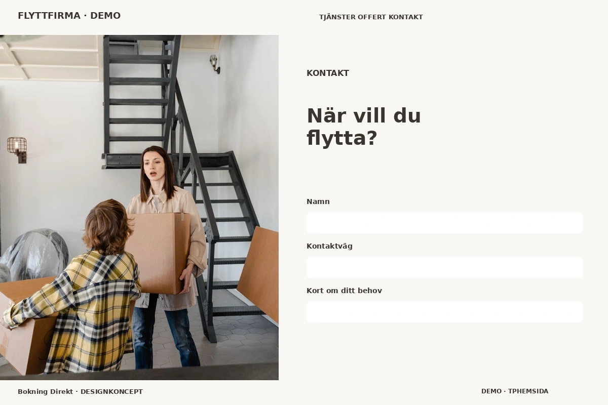 Bokning Direkt – Kontakt för flyttfirma